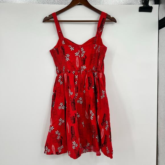 Disney Lilo & Stitch Retro Cut-Out Dress red printed fit and flare size medium - Picture 3 of 10